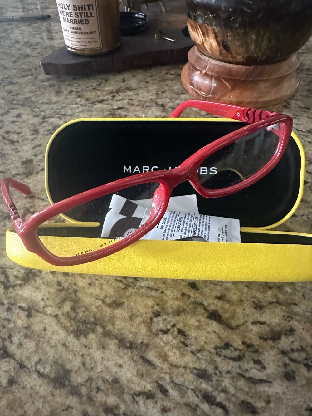 Marc Jacobs Red Eyeglasses with Yellow Case